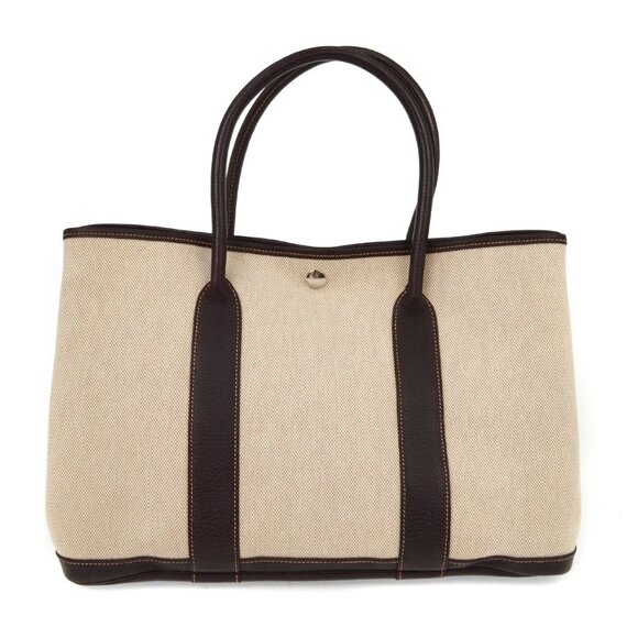 Hermes Natural Toile H Buffalo Garden Party 36 PM Tote Bag T□H KQ00220 - Picture 1 of 7